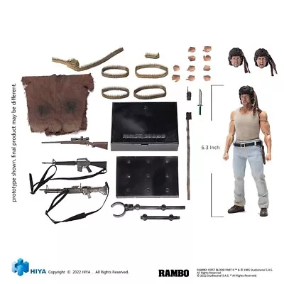 SEP228343 HIYA TOYS First Blood Rambo Sylvester Stallone 1/12 ACTION FIGURE LIVE • $89.99