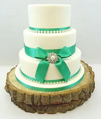 £16.99 • Buy Wedding Cake Single Pearl Brooch – Pearls & Satin Ribbon Cake Topper Green Lemon