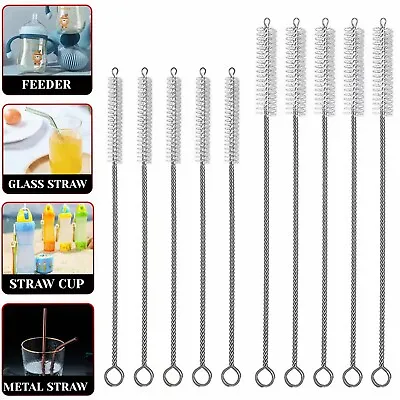 Nylon Straw Cleaner Cleaning Small Brush For Drinking Pipe Tube Baby Milk Bottle • £1.81