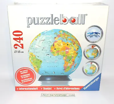 Ravensburger Puzzle Ball World Earth Globe 240 Piece 3D Jigsaw Puzzle +Stand NEW • $9.59