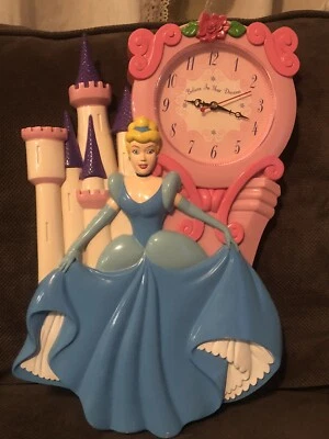 Disney Princess Cinderella Clock Wall Vintage Castle Believe In Your Dreams • $11