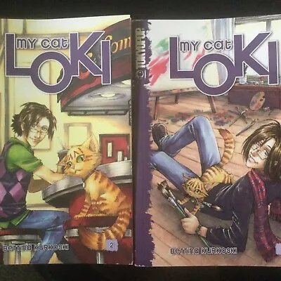 My Cat Loki Volumes 1 & 2 By Bettina Kurkoski (Tokyopop) Full Print Run Lot • $10