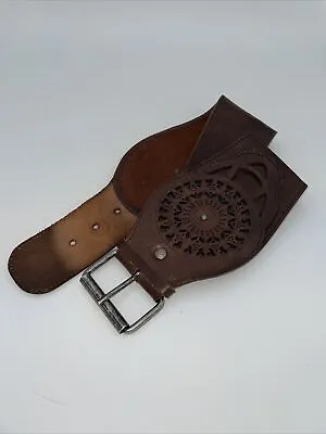 100% Leather - Vintage Brown BEKALOO High Waist Women’s Belt 35”-Made In France • $69