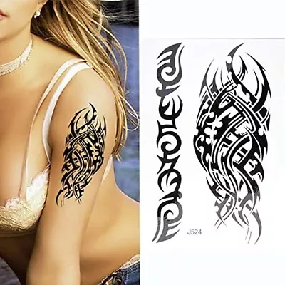 Polynesian Temporary Tattoo Sun Earth Tribal Mens Womens Maori Sticker Art Arm • £2.99