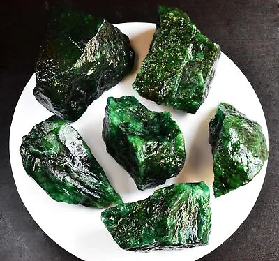 Natural Green Zambian Emerald Uncut Certified Gemstone Rough Lot • $151.19