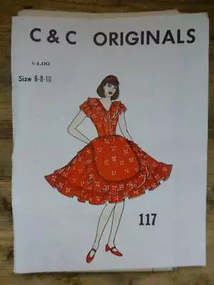 Vtg Uncut C&c Originals 117 Sz 6+8+10 Square Dance Dress-costume Sewing Pattern • £12.50