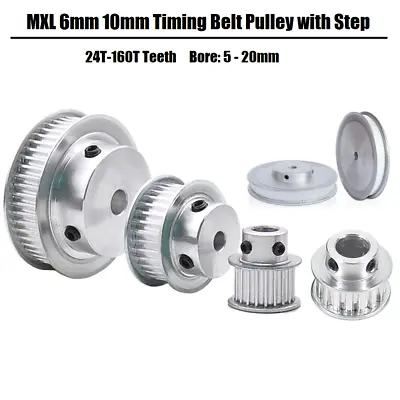 MXL Timing Belt Pulley 24T-160T Synchronous Wheel 6mm 10mm Width Belts 3D/CNC • $3.59