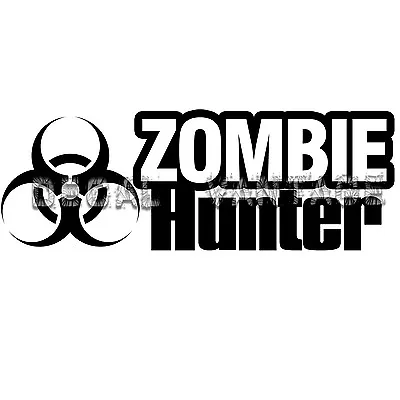 Zombie Hunter Biohazard Long Vinyl Sticker Decal - Choose Size & Color • $2.08