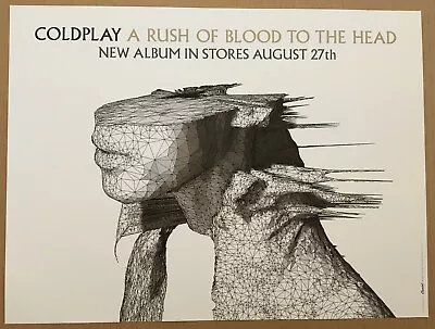 COLDPLAY Ultra Rare 2002 PROMO POSTER For Rush CD USA 20x15 NEVER DISPLAYED USA • £38.60