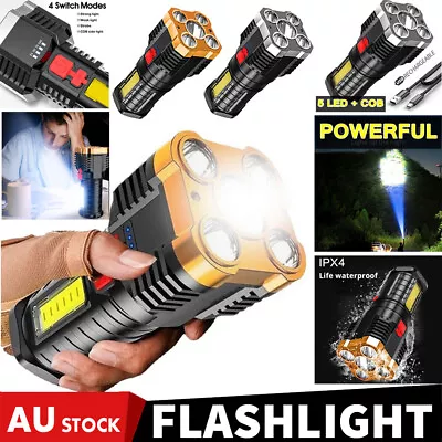 12000000LM High Power LED Flashlight Super Bright Torch Rechargeable Waterproof • $8.07