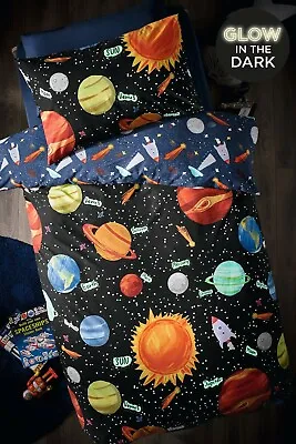 £22 • Buy Next Boys Planet Duvet Cover And Pillowcase Set Glow TODDLER NEW WITH TAGS