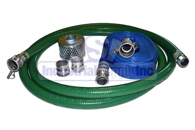 PVC Green Suction Hose | 1-1/2  X 20' | Conventional Kit | 25' Blue Discharge FS • $125.25