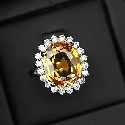 Splendid Vivid Yellow Sapphire 8.6CT 925 Sterling Silver Handmade Ring Size 6.25 • $24.99