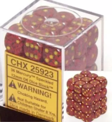Chessex Dice D6 Sets Mercury Speckled 36 12mm Six Sided Die CHX 25923 • $8.98