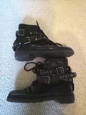 £19 • Buy SEE BY CHLOE  Studded Belt Black Biker Boots 6 39