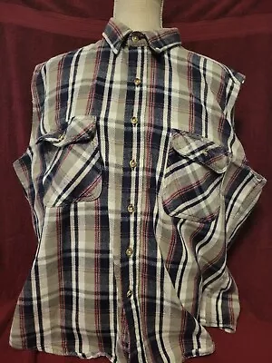 Vintage Five Brothers Sleeveless Flannel Shirt/Vest Men's Size XL • $14