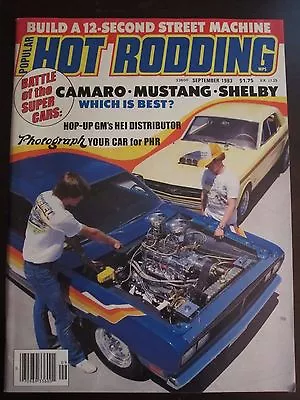 Popular Hot Rodding Magazine September 1983 Camaro Shelby Mustang G Q CC • $5.99