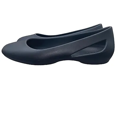 Crocs Iconic Comfort Sloane Flat Metal Gray Shoes Slip On Waterproof Womens 9 • $17.75