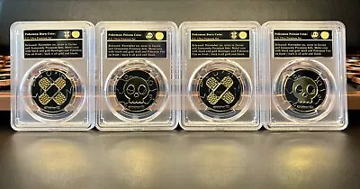 $35 • Buy Pokemon Premium Poison And Burn Coin Set In Custom Slabs I.D. Mint Condition