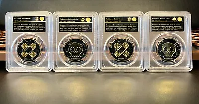 Pokemon Premium Poison And Burn Coin Set In Custom Slabs I.D. Mint Condition • $35