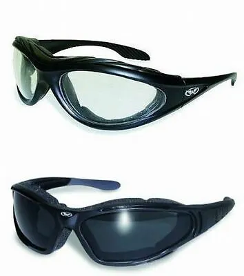 ANTI FOG Padded Motorcycle ATV Sunglasses Glasses-TRANSITIONAL PHOTOCHROMIC LENS • $39.98