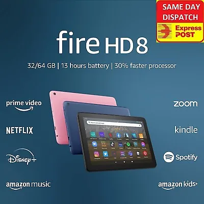 AMAZON FIRE HD 8 WiFi TABLET 8  64Gb 12th Gen FIRE HD8 Kindle NEW 2022 • $229