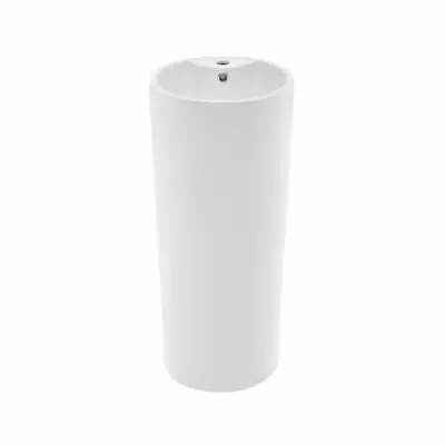 Swiss Madison Pedestal Sink Circular Freestanding Ceramic Modern Glossy White • $348.22