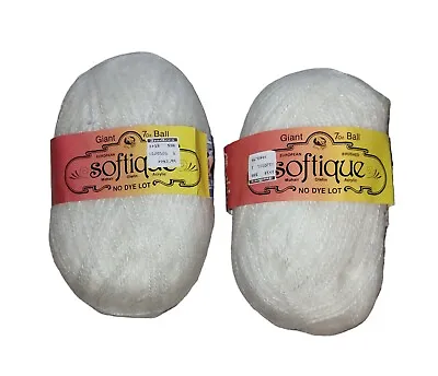 Lana Moro SOFTIQUE Yarn LOT Of 2 Off White   Mohair Olefin Acrylic 7 Oz. Each  • $15.99