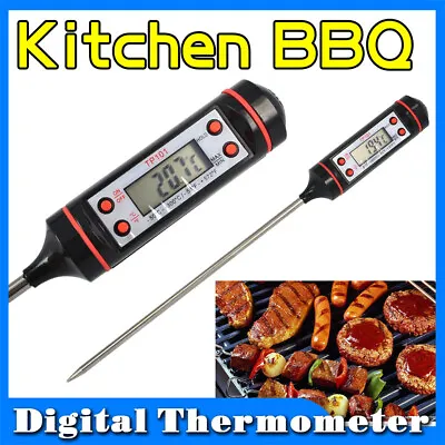 £3.61 • Buy Digital Food Thermometer Probe Cooking Meat Kitchen Temperature BBQ Turkey Milk