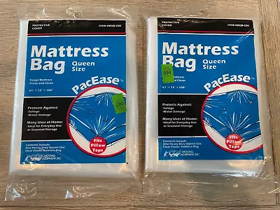 Heavy Duty Mattress Cover Queen Size Bag Allergy Protector Fits Pillow Top 2 Pk • $16.99