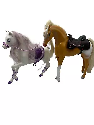 Vtg Barbie Horses With Saddles And One Has Bridle See Photos T3421 • $22