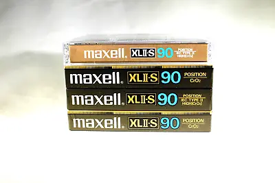 4pc MAXELL XLII-S 90 POSITION CASSETTE TAPE (3 BRAND NEW SEALED)-1 OPEN • $90