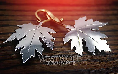 Maple Leaf Cloak Pins/Clasps Set -- Elven/Medieval/Viking/Celtic/Brooch/Silver • $54.95