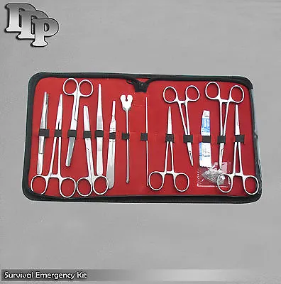 12 Pc Instrument Surgical Kit Survival Emergency First Aid Military Case DS-1225 • $14.99