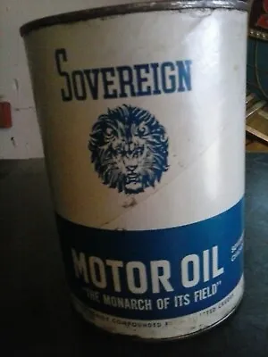 Rare Vintage Sovereign Motor Oil Full Can Quart Chicago Illinois • $99.99