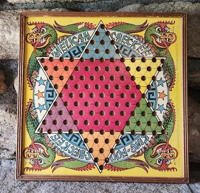 $39.99 • Buy Vintage Art /game 1938 Straits Manufacturing Co King Foo Chinese Checkers Board