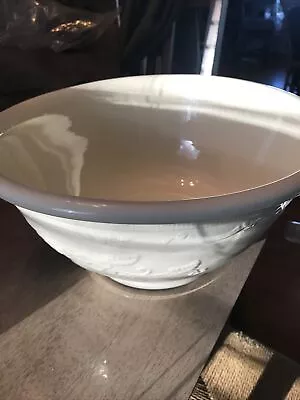 Vintage Homer Laughlin Ivory Mixing Bowl 12.25” X 6.5” Rings Inside • $65