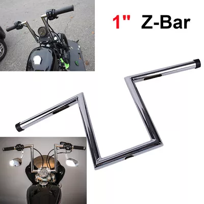 Motorcycle Custom Z-Bar 1  Drag Ape Hanger Handlebars For Harley XL XR 883 Honda • $66.45