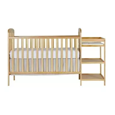 Dream On Me Natural Crib N Changing Table Combo 4-in-1 In Natural Wood Finish • $224.89