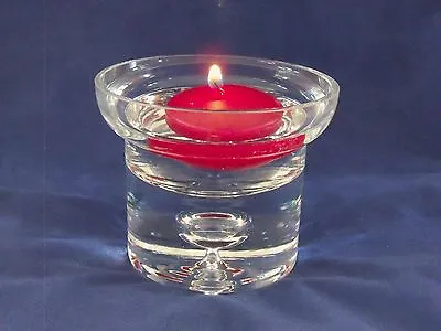 Set Of 4 NEW Clear Glass Floating Candle Holders - 3  Tall X 4  Wide • $19.99