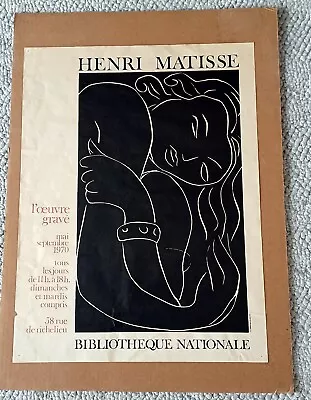 Vintage Henri Matisse 1970 Exhibition Poster - L'oeuvre Grave • $39.95