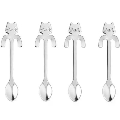 20PCS Stainless Steel Cute Mini Cat Spoon For Tea Coffee Dessert Sugar Ic... • $20.45