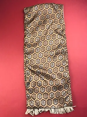 60s Vintage Taupe Honeycomb Knights Regal Pattern Radley By Tootal Opera Scarf • £29.99