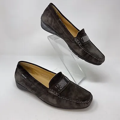 Mephisto Womens Nicole Loafer Flat Shoes Brown Suede Slip On Size 9.5 • $24.99