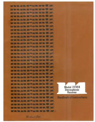 Marantz Model 2238B Stereophonic Receiver OWNER Manual 21 Pages Comb Bound • $14