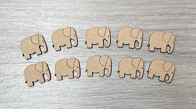 Wooden MDF Elephant Craft Shapes Set Of 10 • £2.25