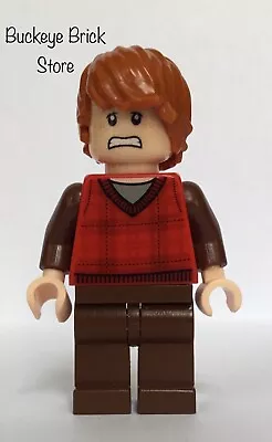 New LEGO Harry Potter RON WEASLEY With A RED Tartan SWEATER & Brown Legs - 10217 • $20.49