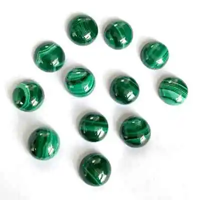 [wholesale] Natural Malachite Cabochon Round Shape Loose Gemstone • $10.49