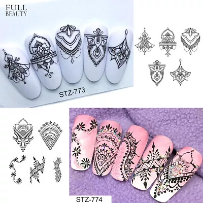 Nail Art Sticker Flower Stickers Decals Pattern Design Watermark Slider Decor # • $0.73