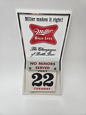 Vintage 1969 Miller High Life Calendar No Minors Served Champagne Of Beer • $55